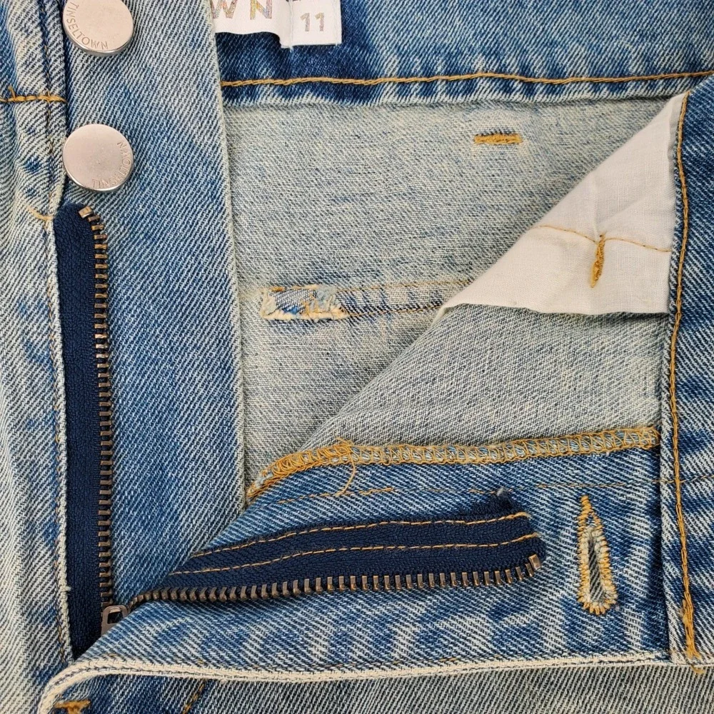 Tinseltown 100% Cotton Cargo Cut Off Denim Shorts Vintage Light Wash Mid Rise 11